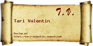 Tari Valentin névjegykártya